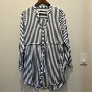 Light Blue & White Abercrombie Striped Tunic Dress